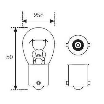 LAMPARA AMOLUX 6V 21W STOP BA15S