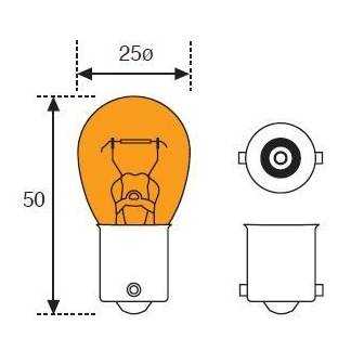 LAMPARA AMOLUX 12V 21W AMBAR BA15S