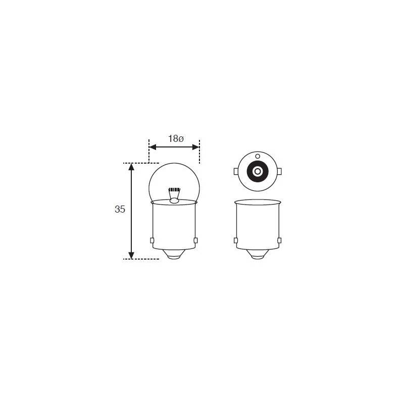 Lámpara Moto Amolux 12v 5w Piloto Ba15s 151