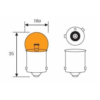 Lámpara Moto Amolux 12v 10w Piloto Ambar 161