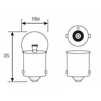 Lámpara Moto Amolux 12v 21w Piloto Ba-15 216