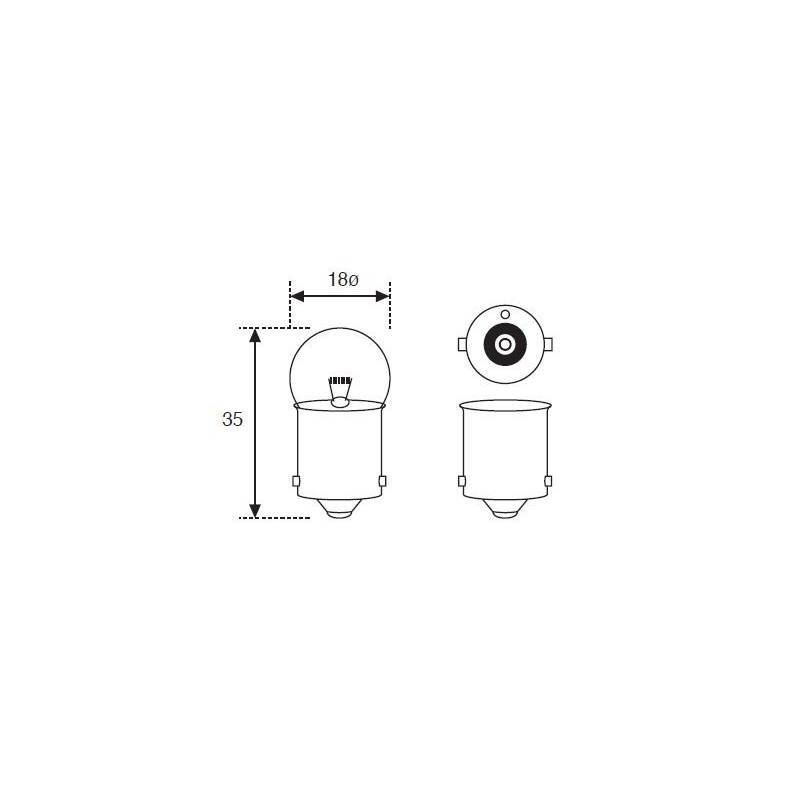 Lámpara Moto Amolux 12v 21w Piloto Ba-15 216