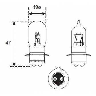 Lámpara Moto Amolux 12v 30/30w T-19 Px15d 271