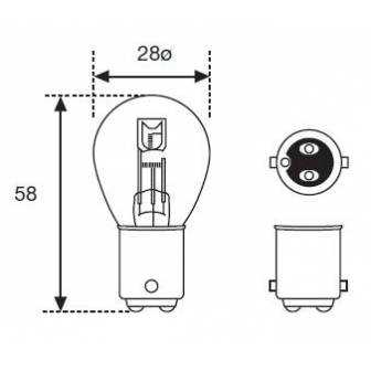 Lámpara Moto Amolux 6v 25725w Casquillo Americano 306