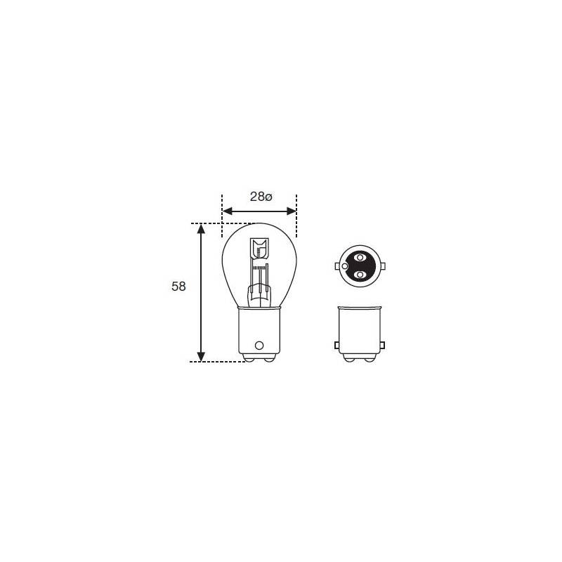 Lámpara Moto Amolux 6v 25725w Casquillo Americano 306