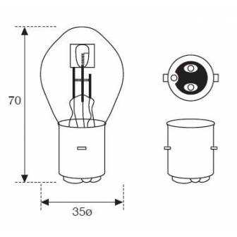 LAMPARA AMOLUX 6V 18/18W BOSCH