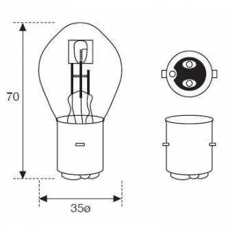 Lámpara Moto Amolux 12v 35/35w Azul Ba20 399mega