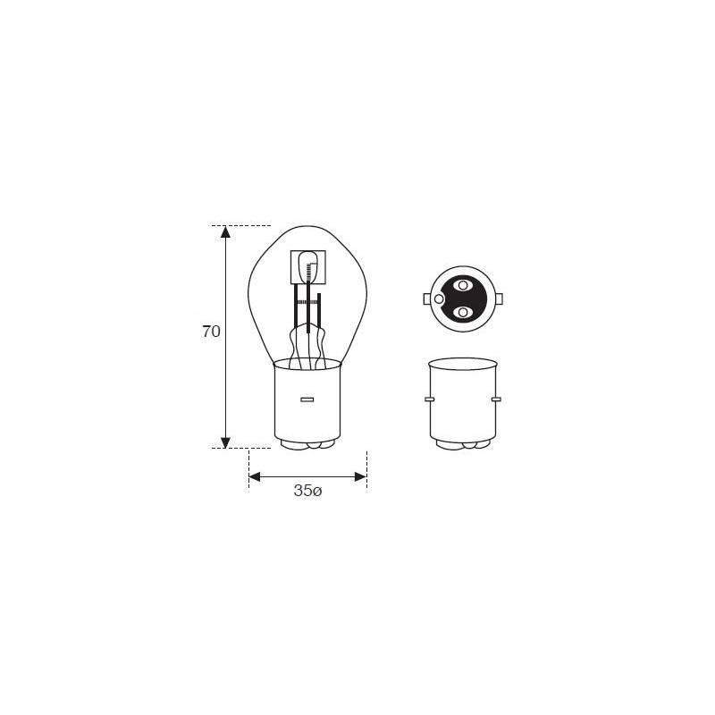 Lámpara Moto Amolux 12v 35/35w Azul Ba20 399mega