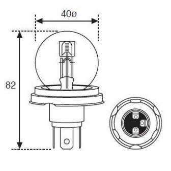 Lámpara Moto Amolux 12v 45/40w Foco Europeo 721