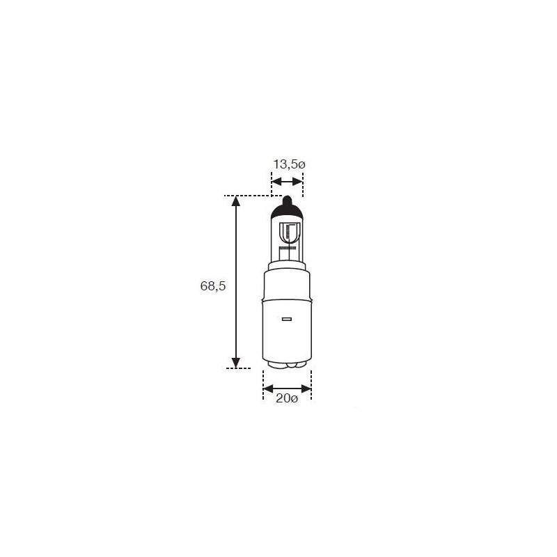 Lámpara Moto Amolux 12v 25/25w Halogena 744