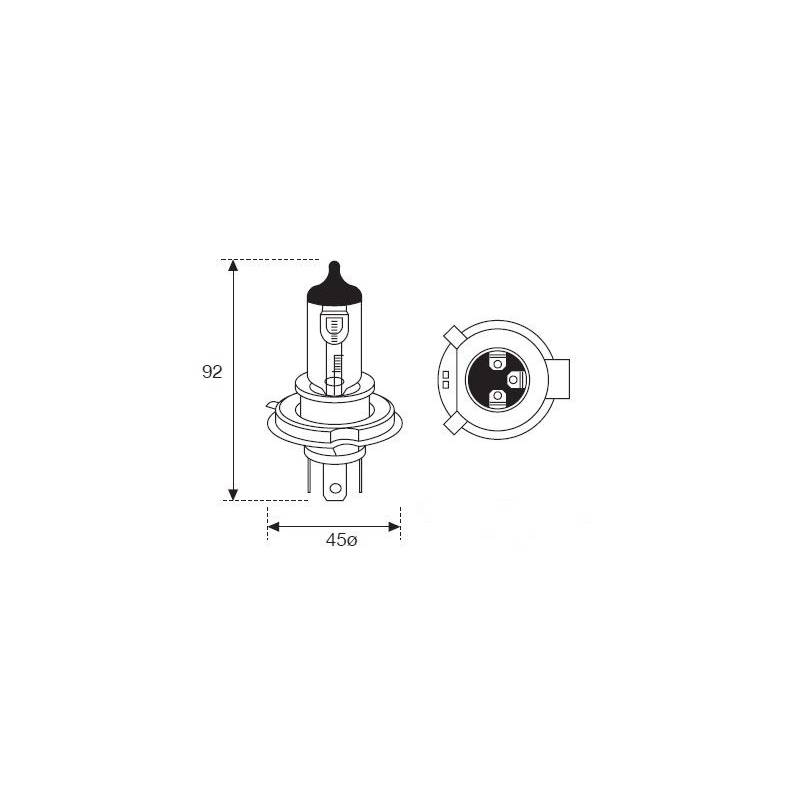 Lámpara Moto Amolux H-4 12v 60/55w P43t 782