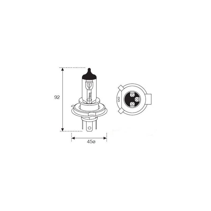 Lámpara Moto Amolux H-4 12v 60/55w +90% 782exp