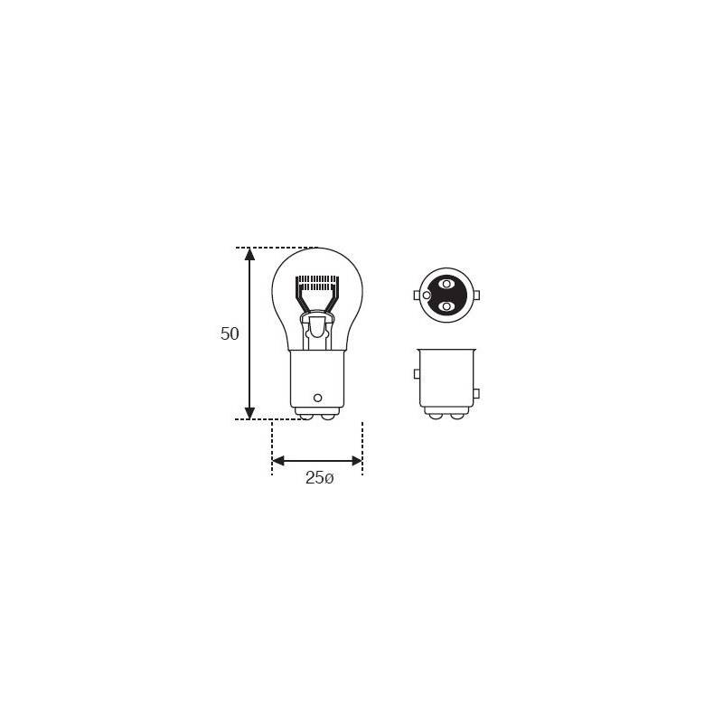 Lámpara Moto Amolux 6v 21/5w Stop Bay15d 90