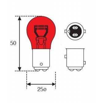 Lámpara Moto Amolux 12v 21/5w Stop Roja 91r