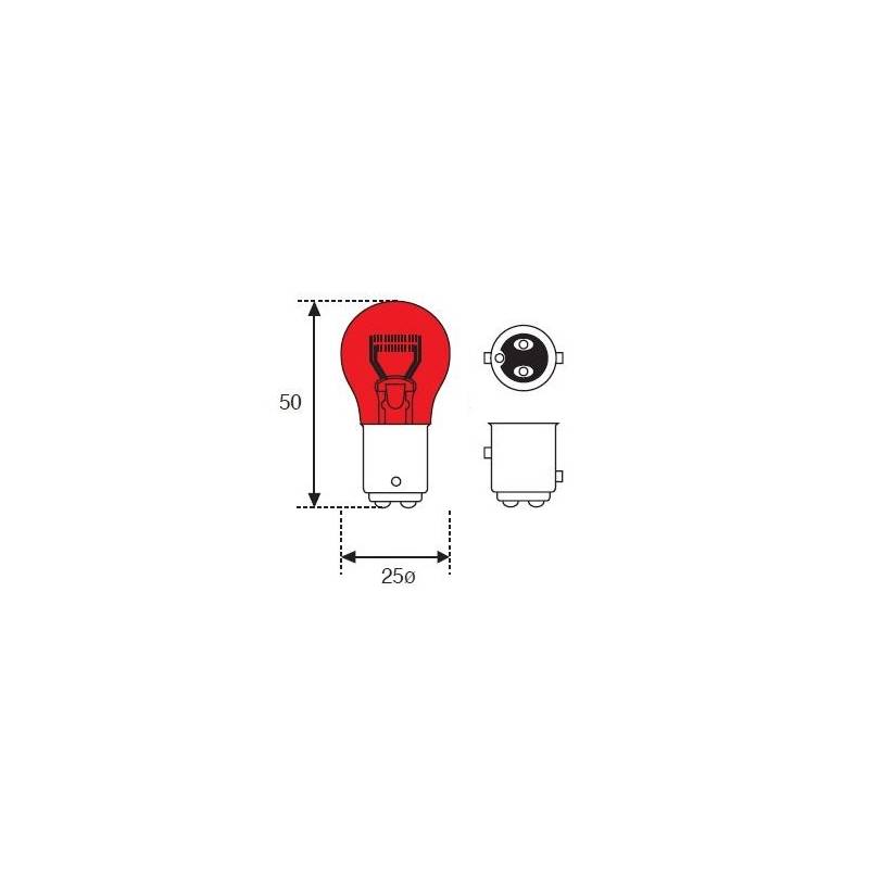 Lámpara Moto Amolux 12v 21/5w Stop Roja 91r