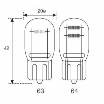 Lámpara Moto Amolux 12v 21/5w Cuna T20 64