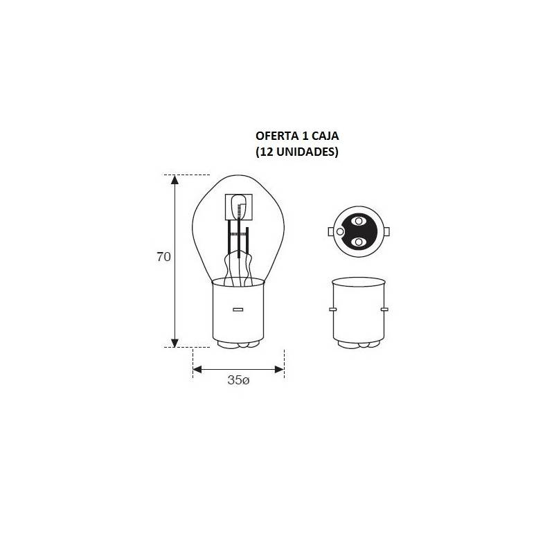 Lámpara Moto Amolux 12v 45/40w Bosch 401