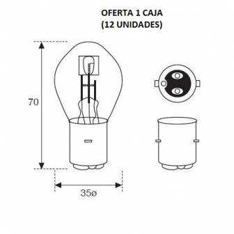 Lámpara Moto Amolux 12v 25/25w Bosch 335