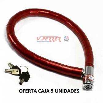 Antirrobo maroma moto LUMA referencia TURBO 3000 ROJO