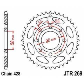 Corona arrastre de 39 dientes para moto Daelim Roadwin 125.