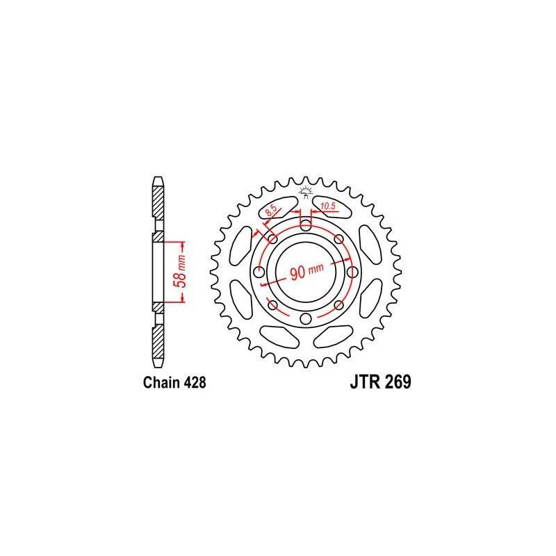 Corona arrastre de 39 dientes para moto Daelim Roadwin 125.