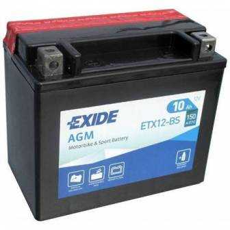 Batería EXIDE para moto modelo ETX12-BS 12V 10Ah