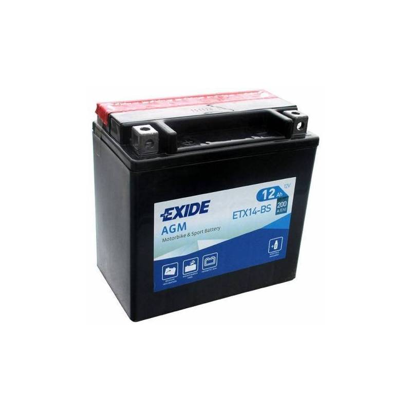 Batería EXIDE para moto modelo ETX14-BS 12V 12Ah