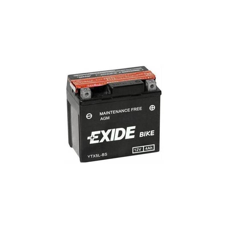 Batería EXIDE para moto modelo ETX5L-BS 12V 4Ah