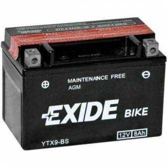 Batería EXIDE para moto modelo ETX9-BS 12V 8Ah