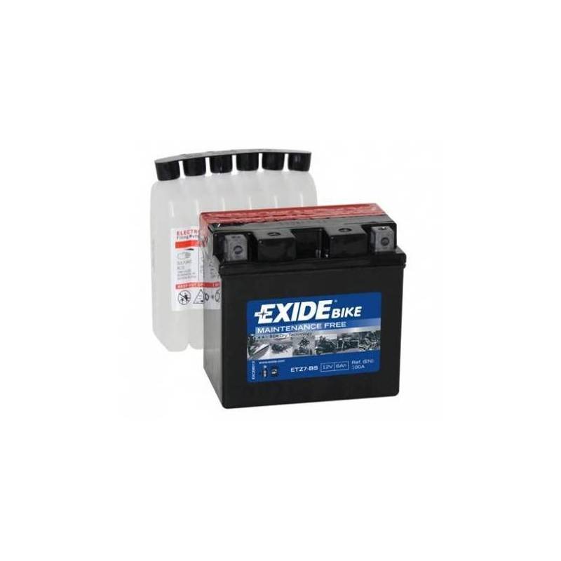 Batería EXIDE para moto modelo ETZ7BS 12V 6Ah