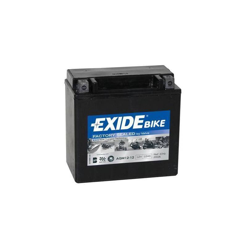 Batería EXIDE para moto modelo 12-12 12V 12Ah
