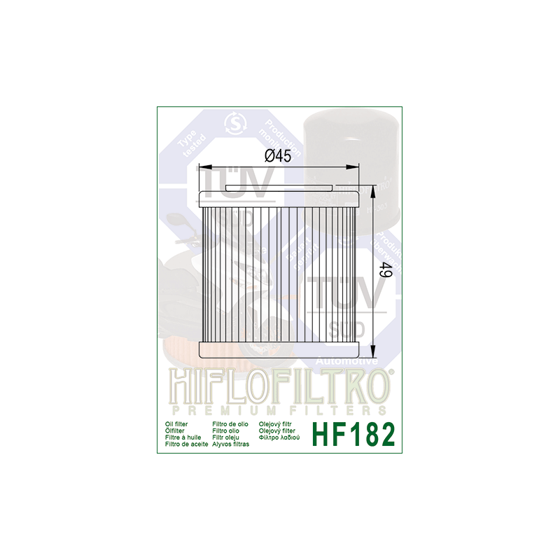 Filtro Aceite Hiflofiltro HF182