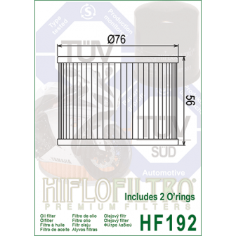 Filtro Aceite Hiflofiltro HF192