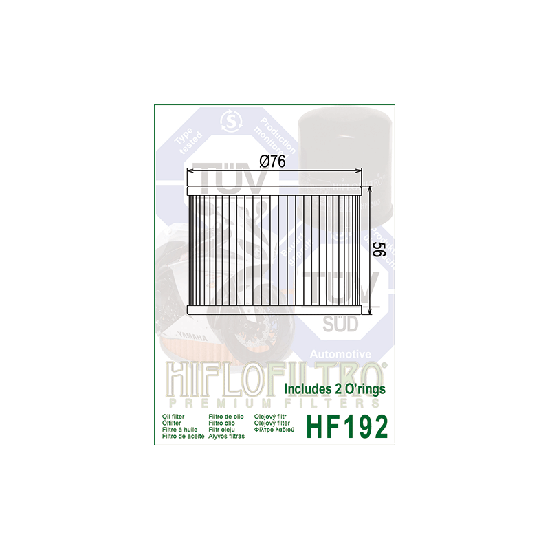 Filtro Aceite Hiflofiltro HF192