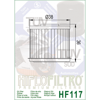 Filtro Aceite Hiflofiltro HF117