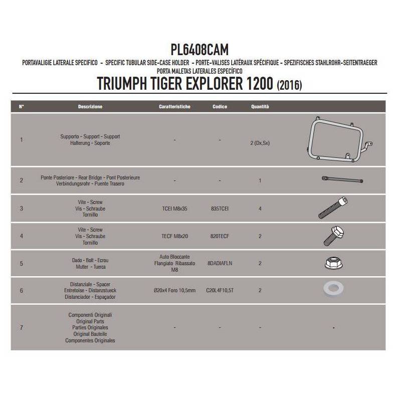 Fijacion Portamaletas Lateral Givi PL6408cam Triumph