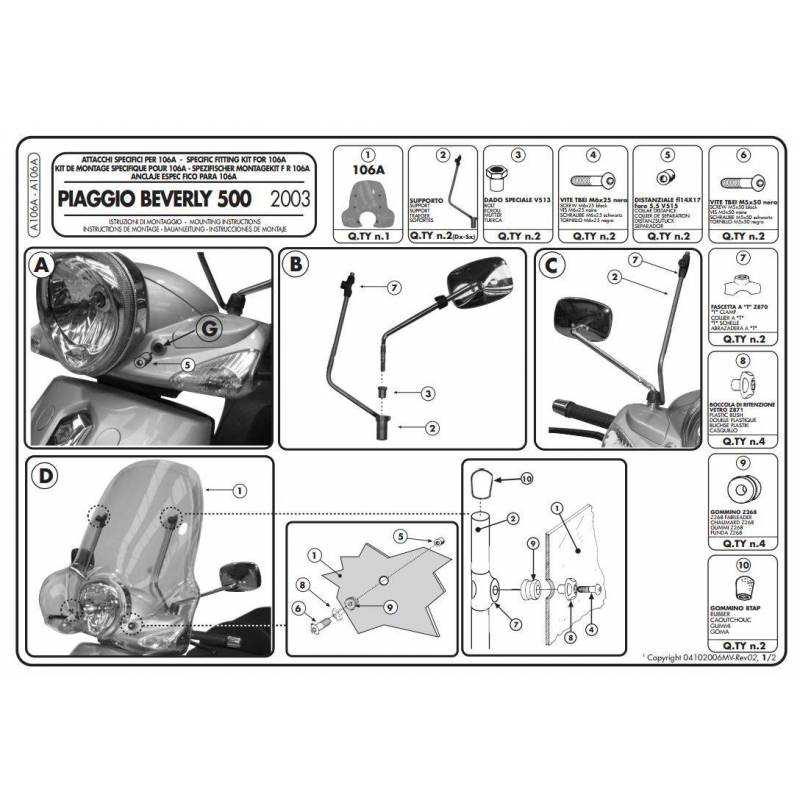 Kit Anclajes Givi Especifico Para 106a