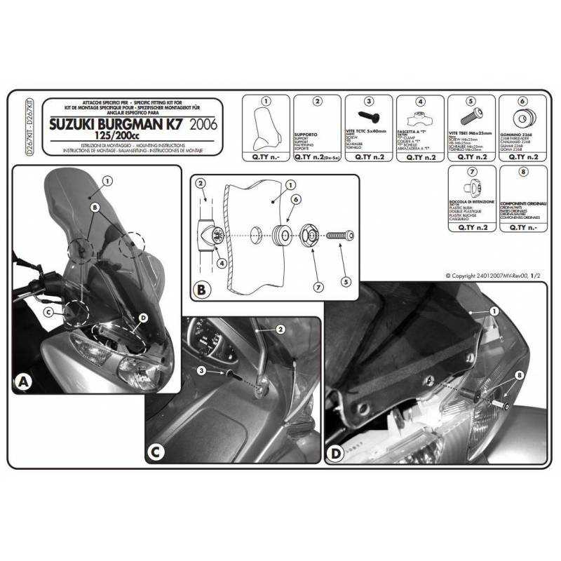 Kit Anclajes Givi Especifico Para 267dt y 3106dt