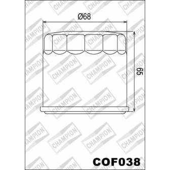 Filtro de aceite Champion COF038 (HF138)