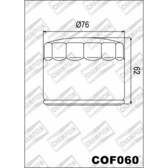 Filtro de aceite Champion COF060 (HF160)