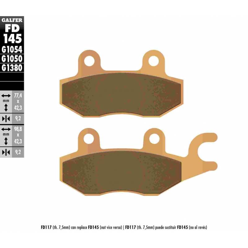 PASTILLAS FRENO GALFER FD145-G1380-83 SCOOTERS (cerámico/metálico)