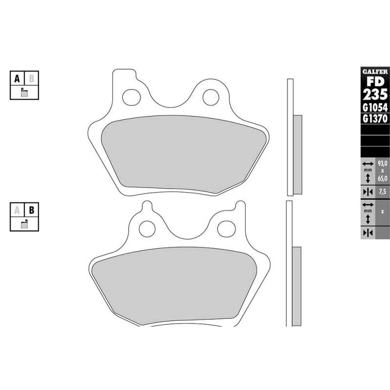 PASTILLAS FRENO GALFER FD235-G1651 LILA (semi-metálicas).