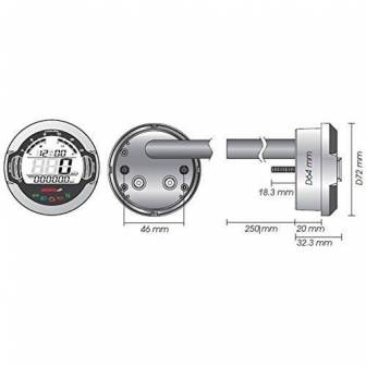 Velocímetro universal KOSO D64 DL-03S BB642W20