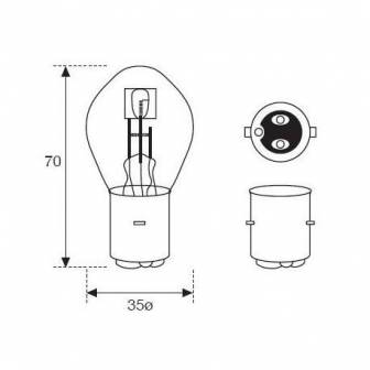 Lámpara Moto Amolux 12v 35/35w Bosch Ba20d 399