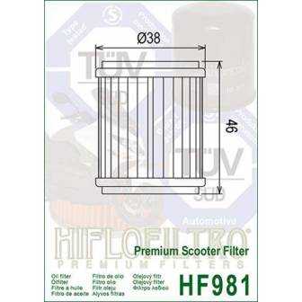 FILTRO ACEITE HIFLOFILTRO HF981