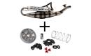Kit escape Yasuni R y variador Malossi Multivar Minarelli Horizontal Selección silencioso Plata