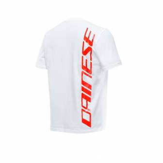 Camiseta Dainese BIG LOGO BLANCO/ROJO FLUOR