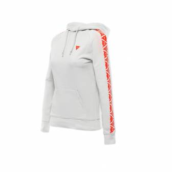 Sudadera Dainese STRIPES LADY GRIS/ROJO FLUOR