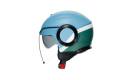 Casco AGV ORBYT BLOCK MATT IRON Color Azul-Verde-Blanco