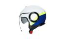 Casco AGV ORBYT BLOCK WHITE/BLUE/YELLOW FLUO Color Blanco-Azul-Amarillo Fluo